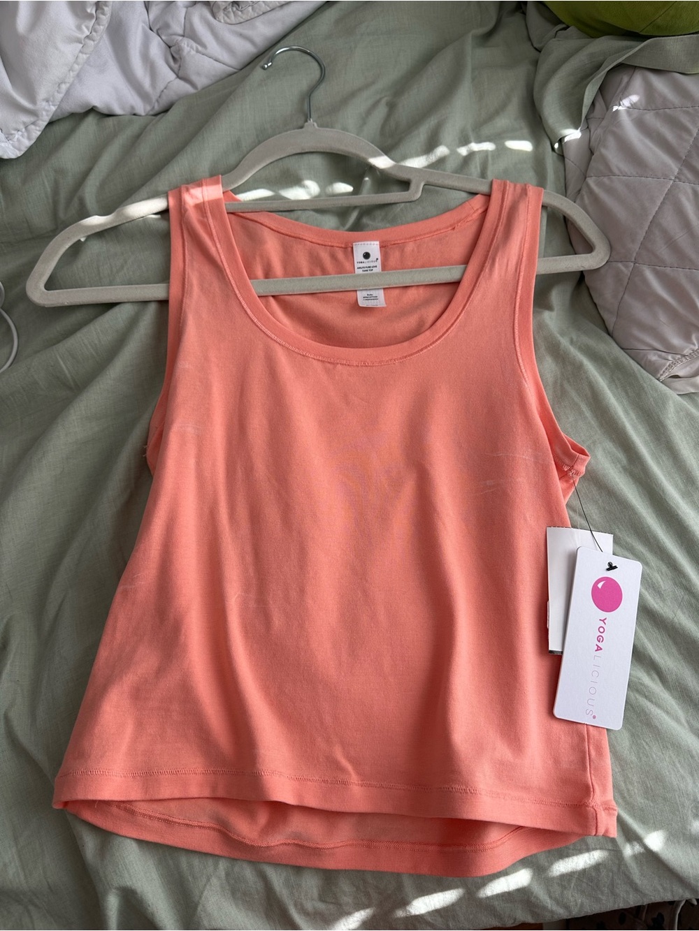 Yogalicious Coral Sleeveless Crop Tank Top